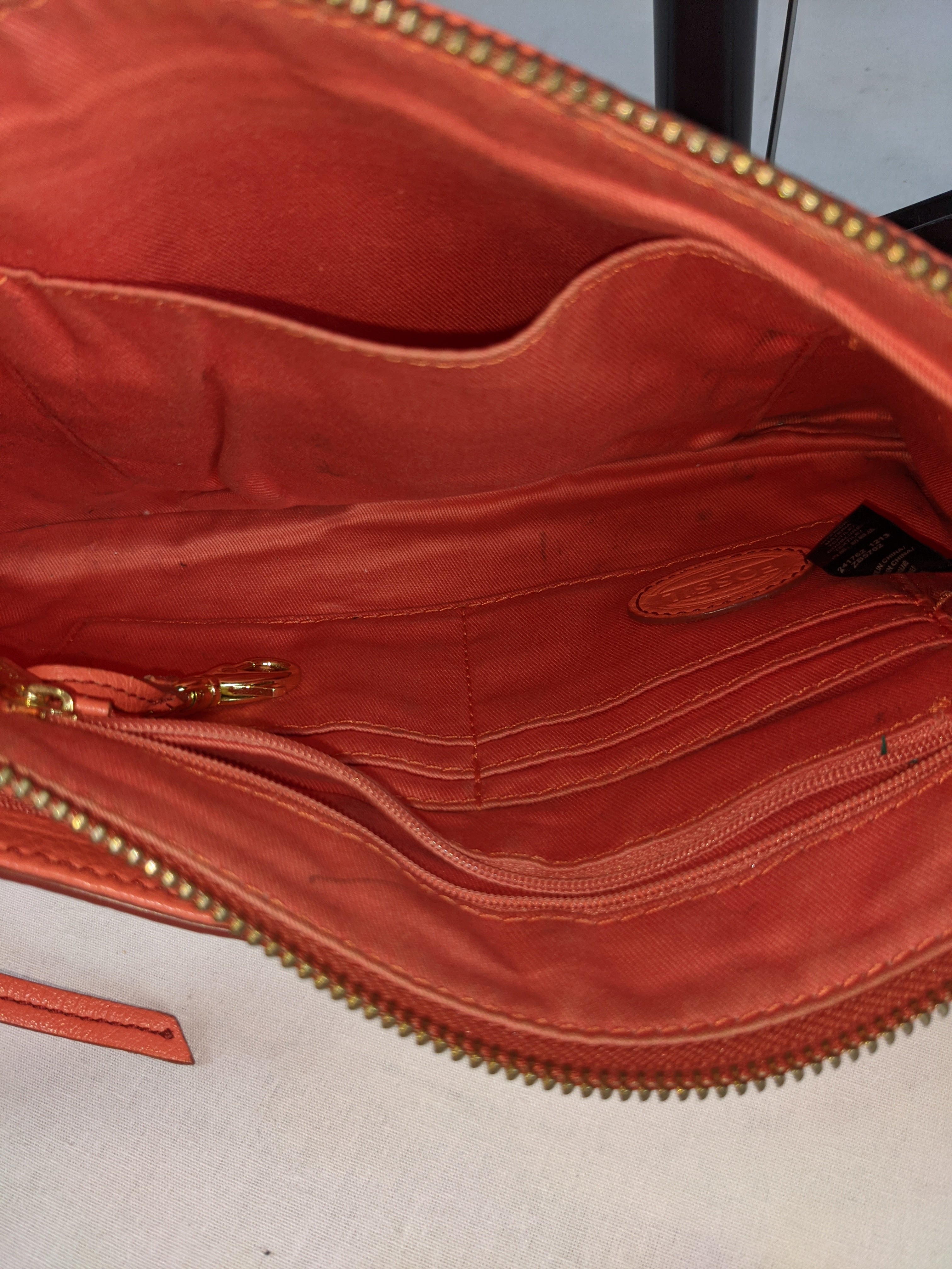 Fossil Coral Leather Crossbody With Partial Chain Strap (6925920927927)